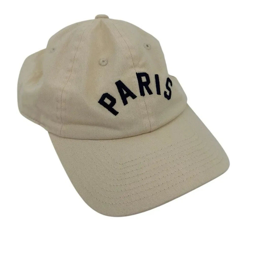 Antropologie American Needle The Wanderlust Paris Baseball Cap OS Cream Navy NWT - Picture 2 of 8